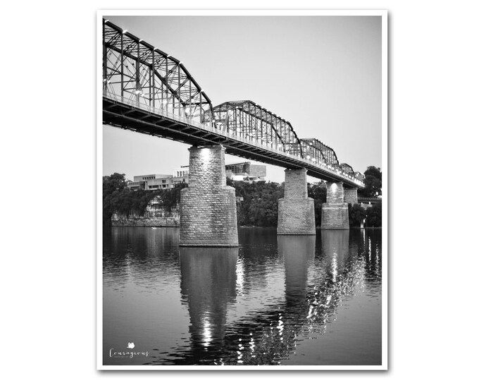 Chattanooga Photography Print, Walnut Street Bridge, Black & White, Chattanooga Wall Art, Framed Print, Chattanooga Canvas and Metal Print