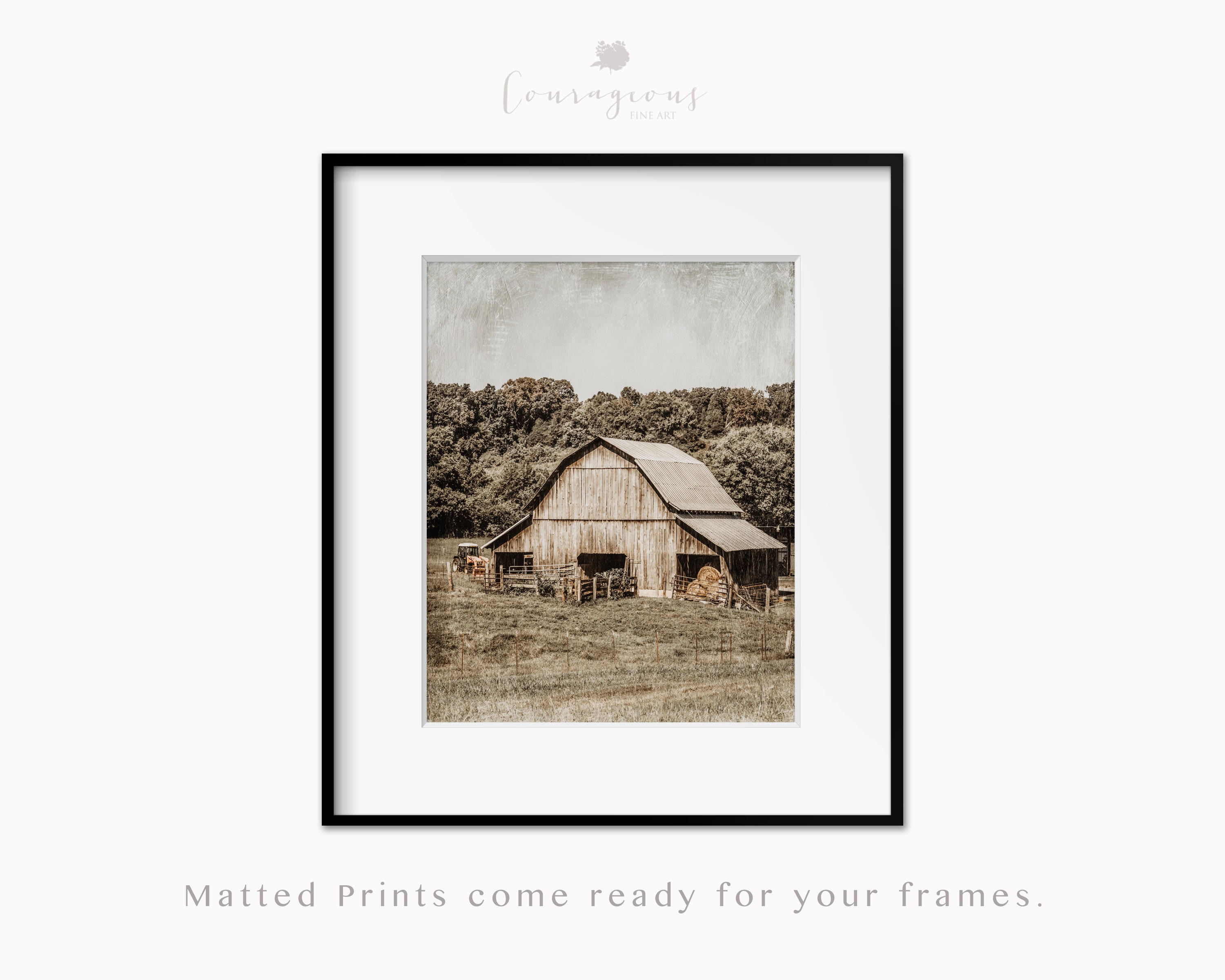 Modern Farmhouse Barn Wall Art Print or Canvas. Rustic Barn Print for