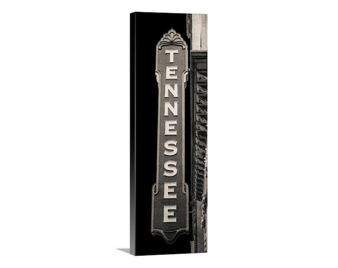 Tennessee Sign Photography Canvas, Black & White Art, UT Vols, Knoxville, Framed Tennessee Sign, Large Tennessee Canvas Art, Sign Art