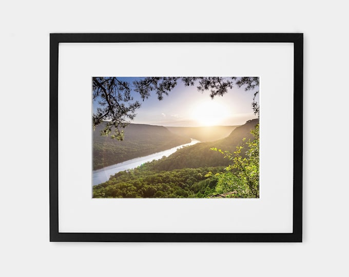 Signal Point Sunset Photography Wall Art Decor Print or Canvas. Tennessee River Gorge & Edwards Point on Signal Mountain Photography Print.
