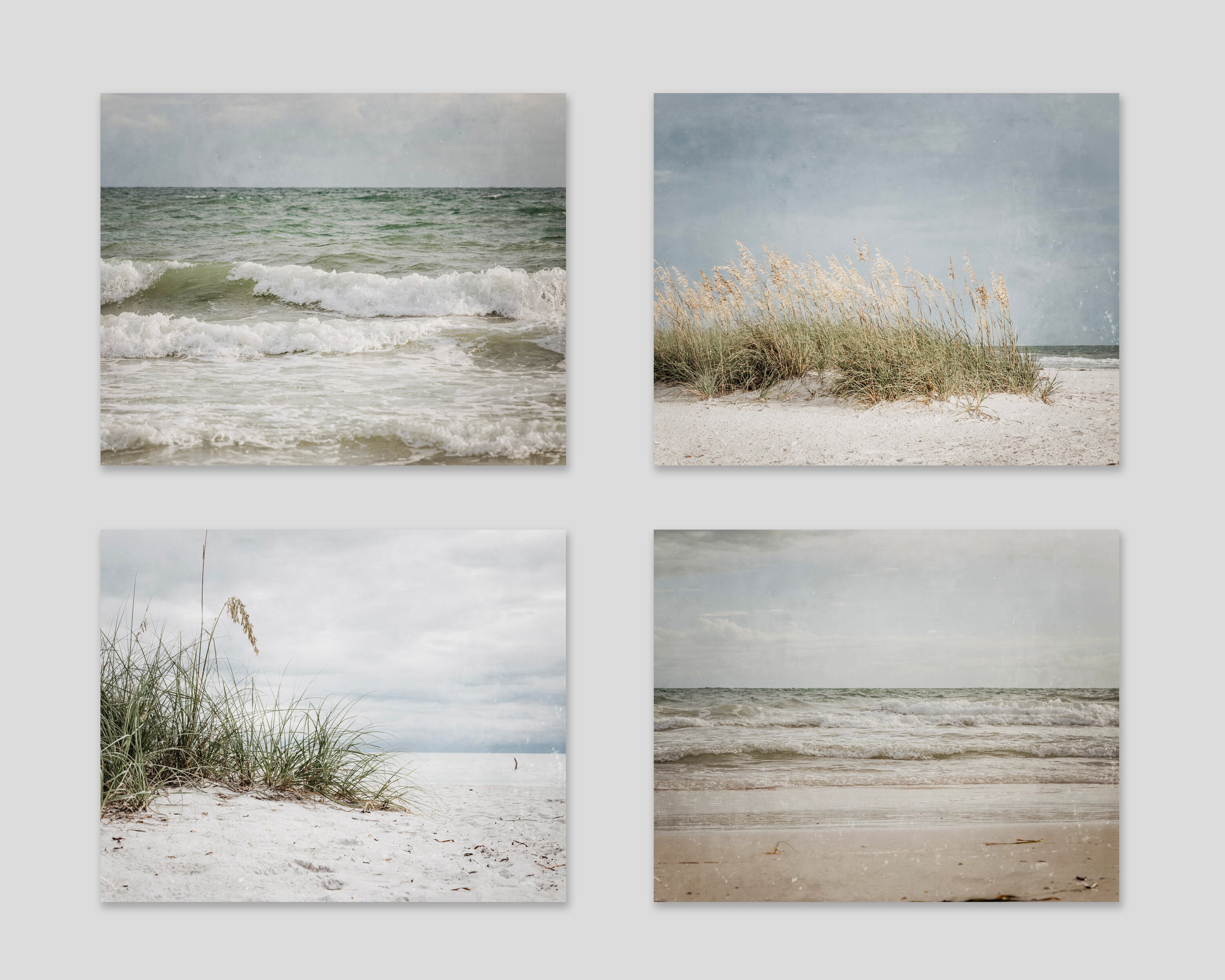 Rustic Beach Wall Art, Set of 4 Photography Prints, Nautical Decor