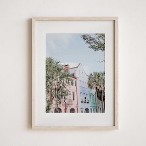Charleston Art Print or Canvas. Rainbow Row Wall Art for Coastal and Beach Decor. Colorful Charleston, SC Photography Gift for Her.