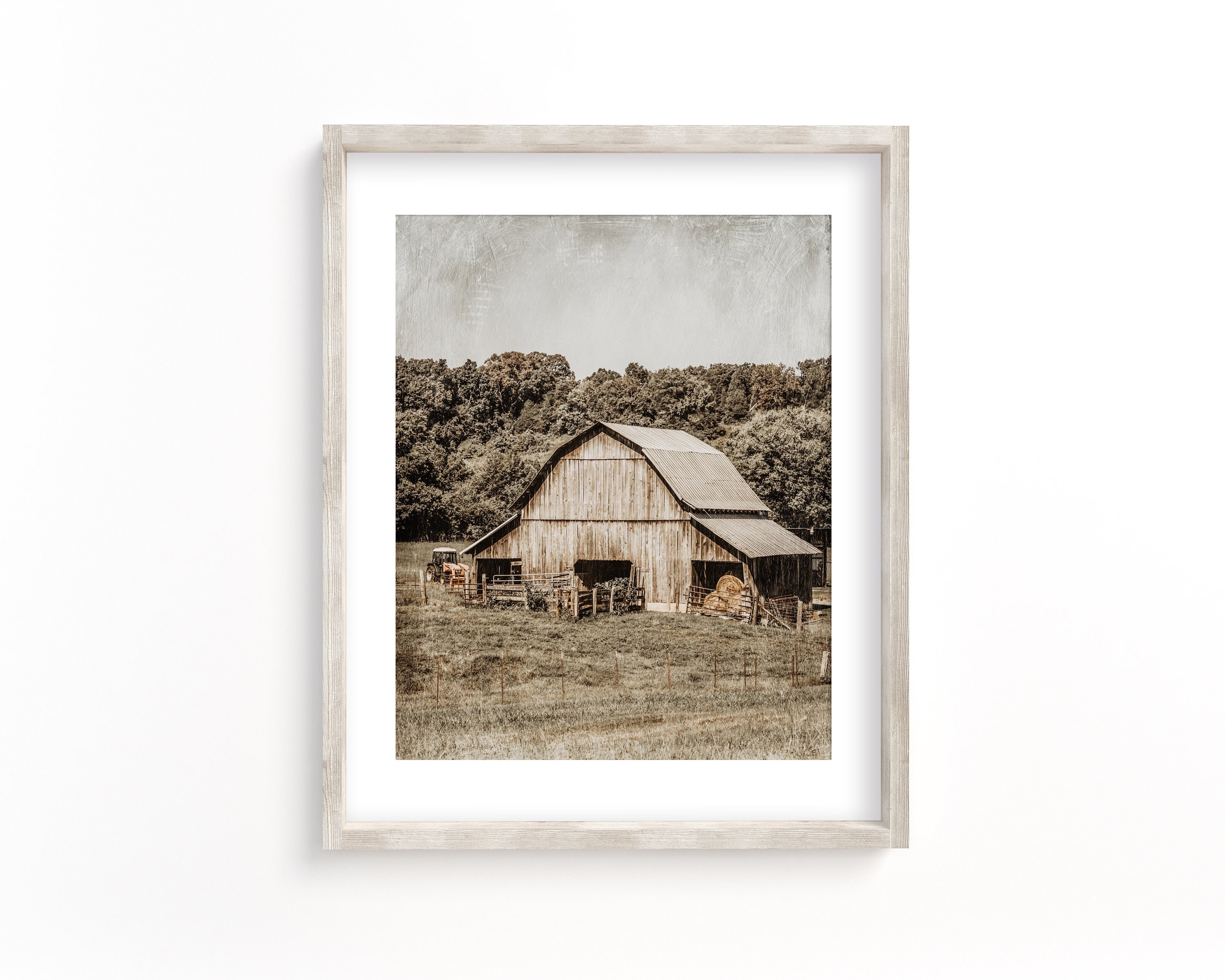 Modern Farmhouse Barn Wall Art Print or Canvas. Rustic Barn Print for