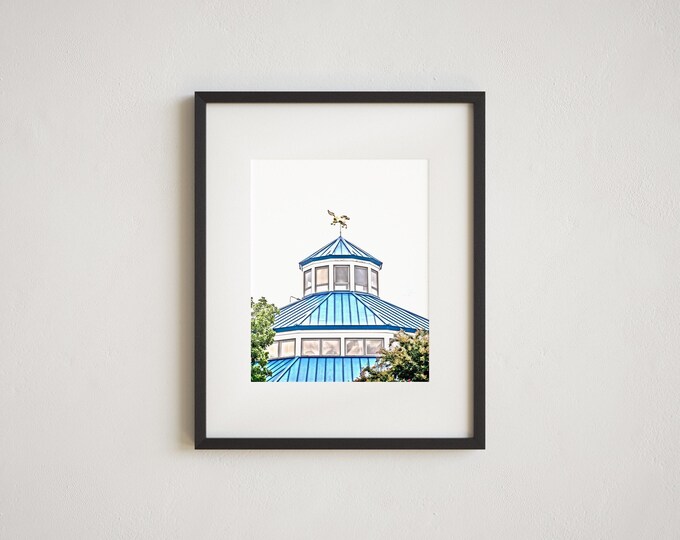 Coolidge Park Wall Art Print or Canvas Print. Chattanooga Photography featuring the Coolidge Park the iconic blue Carousel building.