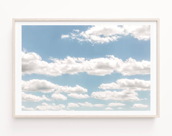Cloud Photography Print, Cloud Wall Art, Large Canvas Art, Nursery Wall Art, Celestial Wall Art, Blue Sky Wall Art, Sky Print and Canvas Art