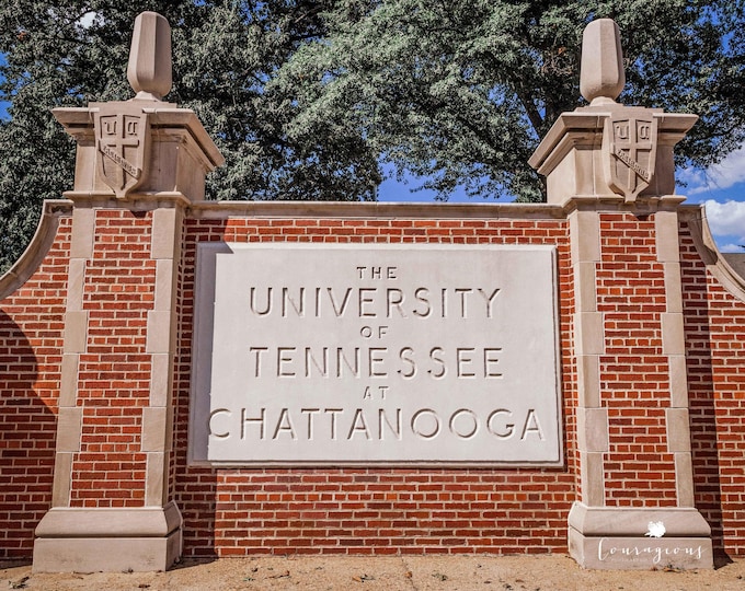 University of Tennessee at Chattanooga Sign, Photography Print, UTC Grad Gift, Alumni Gift, Mocs Wall Art, Framed Print and Canvas Available