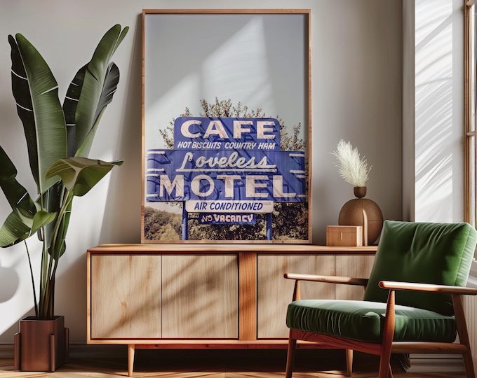 Nashville Art Print. Loveless Motel Cafe Photography Wall Art. Nashville Tennessee Poster Print, Fine Art Print or Matted Print. Cafe Art.