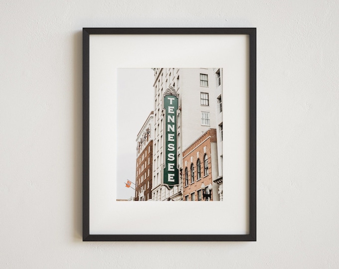 Framed Tennessee Sign Photography Print. Tennessee Theatre Sign Print for Wall Art Decor. Ready to Hang Custom Framed Print. Knoxville TN