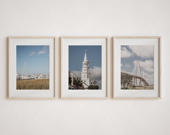Charleston, SC Wall Art Print or Canvas Set. Charleston Photography Prints for Gallery Wall. Light & Airy Coastal Wall Decor Art Prints.