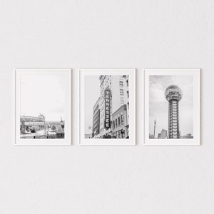 Knoxville Wall Art Prints or Canvas Set of 3. Knoxville Black & White Photography Prints. Tennessee Sign, Neyland Stadium Gallery Wall Art.