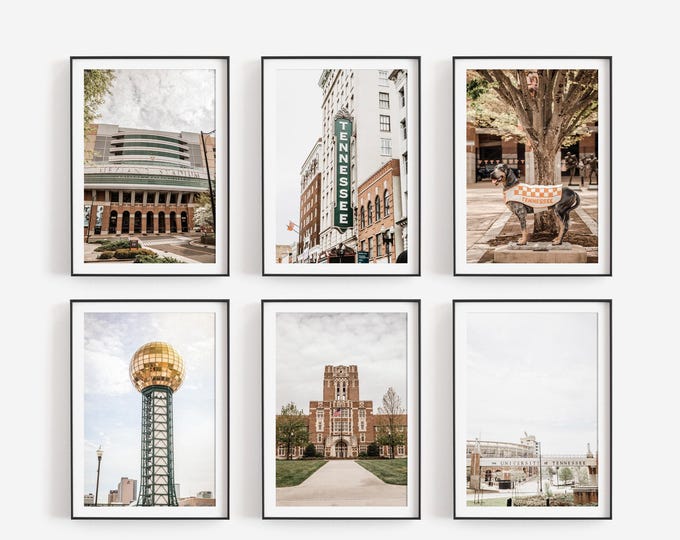 UT Knoxville Art Prints. Tennessee Vols Decor,  Knoxville, TN Photography Wall Art Decor. University of Tennessee Vols Art for Gallery Wall.