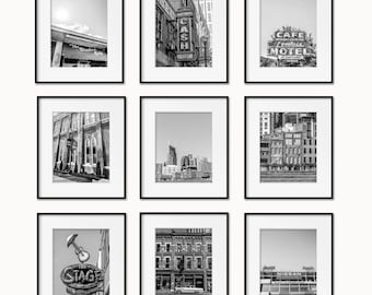 Nashville Wall Art Prints or Canvas Set of 9. Music City Photography Prints for Gallery Wall with Downtown, The Ryman, Loveless Cafe & More.