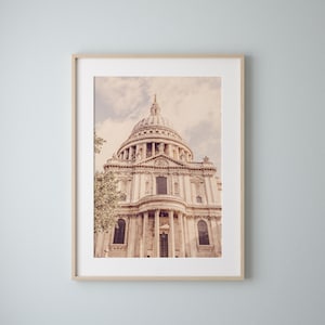 London Wall Art Decor Print or Canvas. St. Paul&#39;s Cathedral Art Print. Anglican Cathedral in London England Travel Wall Art Gift for Her.