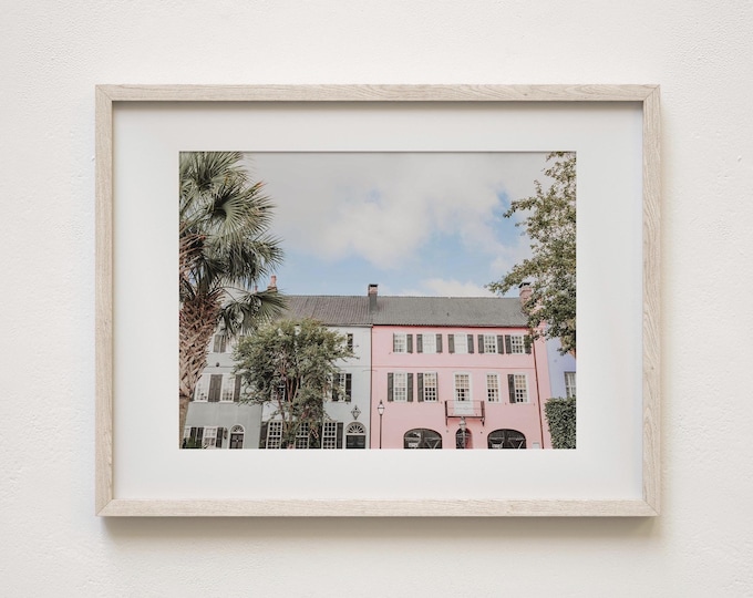 Rainbow Row Wall Art Print or Canvas Decor. Colorful Charleston, SC Photography Wall Decor. Custom Framed Print Option for Gift for Her.