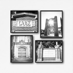 UTC Photography Chattanooga Wall Art Set of 4 Black & White Chamberlain Field Patten Chapel Fortwood Print Canvas 24x30 16x20 11x14 8x10