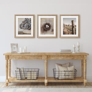 Beige Country Wall Art Decor, Set of 3, Blue Gray Farm Photography Prints, Rustic Home Decor, Canvas, Wood and Metal Prints Available image 1