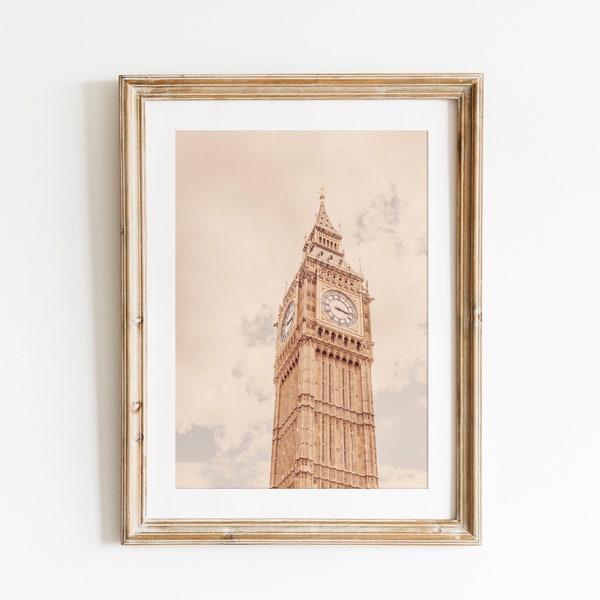 London Wall Art Decor Print or Canvas. Big Ben Clock Tower Art Print.  Palace of Westminster in London England Travel Wall Art. Gift for Her