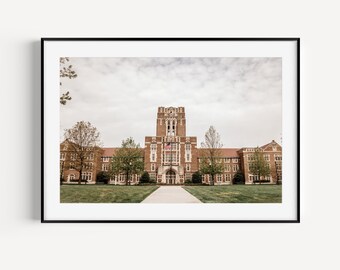 University of Tennessee Wall Art Print or Canvas. UT Vols Campus Photography of Ayres Hall The Hill Wall Decor Art. Knoxville Tennessee Art.