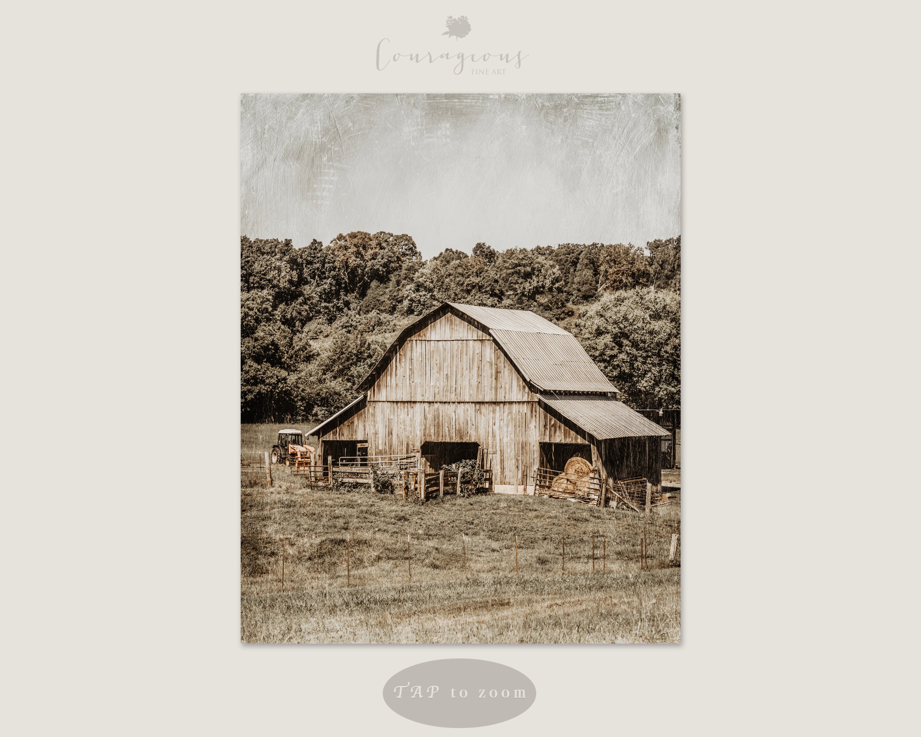 Modern Farmhouse Barn Wall Art Print or Canvas. Rustic Barn Print for