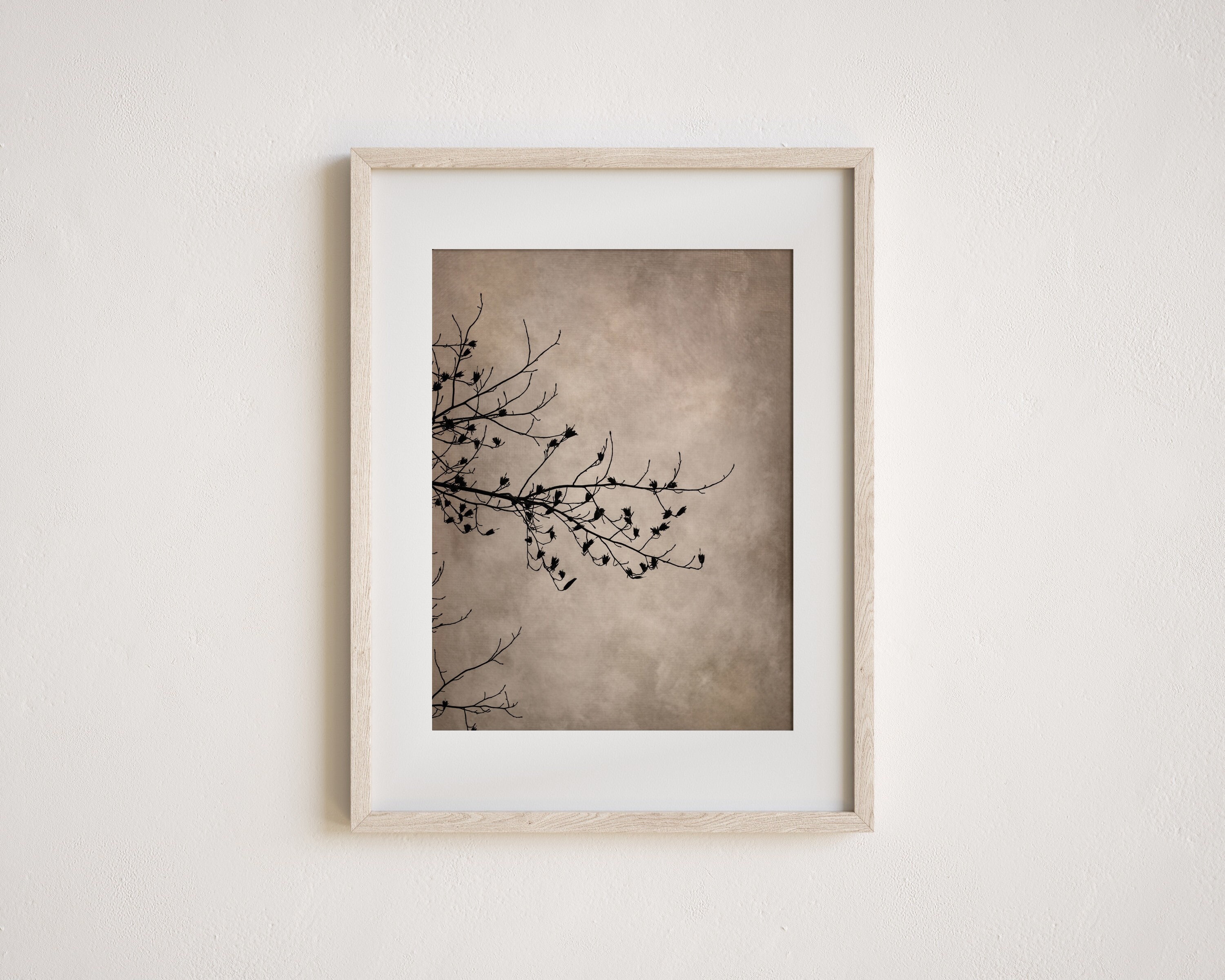 Rustic Wall Art Print or Canvas with Neutral Tones and Vintage Textures