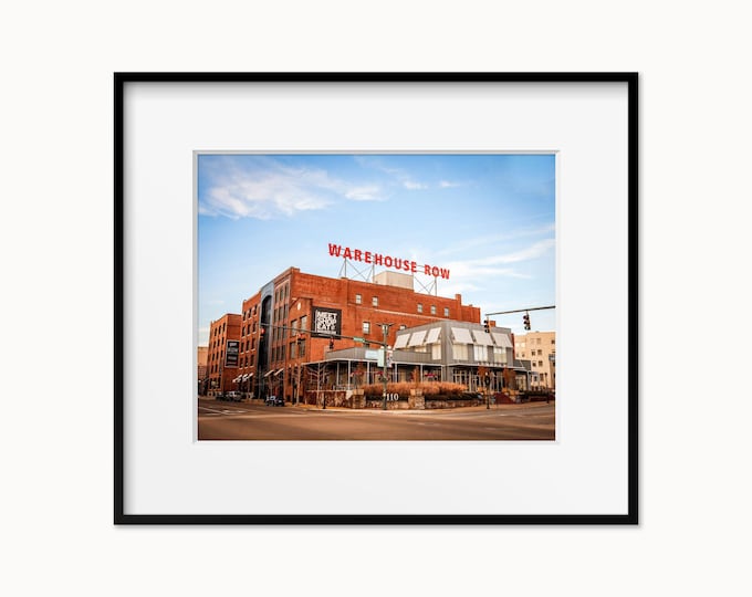 Chattanooga Wall Art Print or Canvas. Historical Warehouse Row Photography Print in Color, Black & White or Sepia w/ Custom Frame Option.