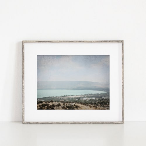 Rustic Sea of Galilee Wall Art Decor Print or Canvas. Antique Etsy