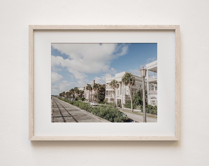 Charleston Photography Print, Waterfront, Charleston Harbor, Coastal Decor, Large Canvas Art, The Battery, E. Battery, Custom Framed Prints