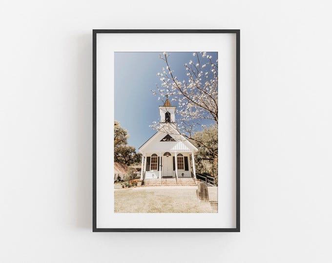 Charming Edisto Church Wall Art Print or Canvas. Edisto, South Carolina Photography Print for Anniversary Gift or Gift for Her. Church Art.