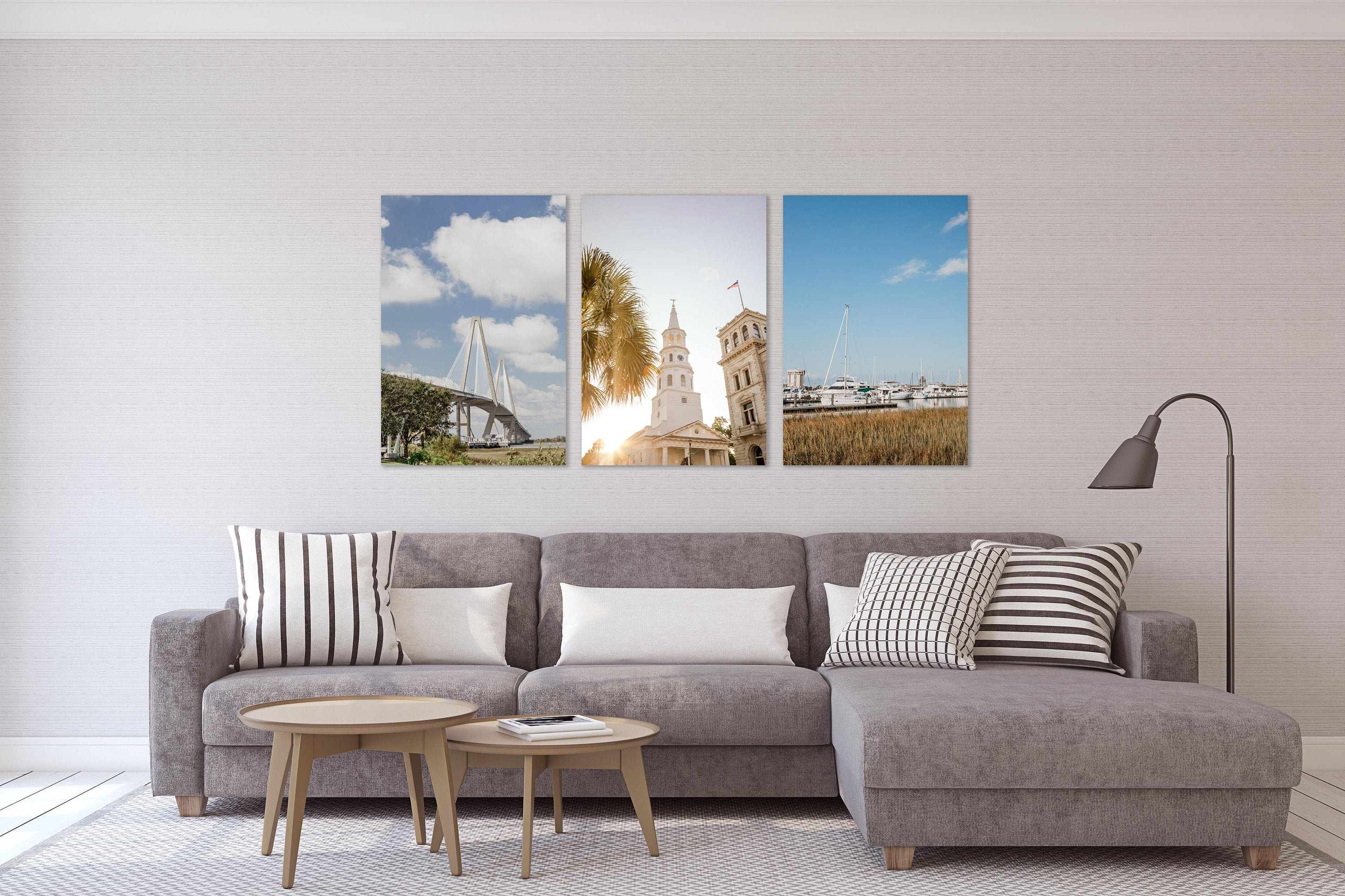 Charleston Photography Print Set Ravenel Bridge St Michael S