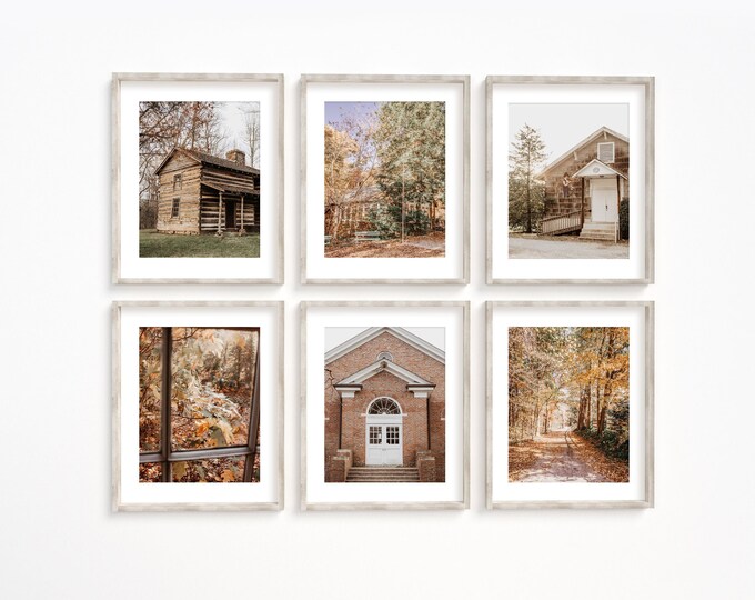 Walden Tennessee Wall Art Decor Print or Canvas Set. Walden Signal Mountain Little Brown Church  Landmark Photography Wall Art Print Set.