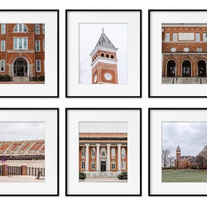 Clemson Wall Art Print or Canvas Set of 6. Clemson Photography Wall Art Decor. Clemson South Carolina Art for Gallery Wall. Graduation Gift.