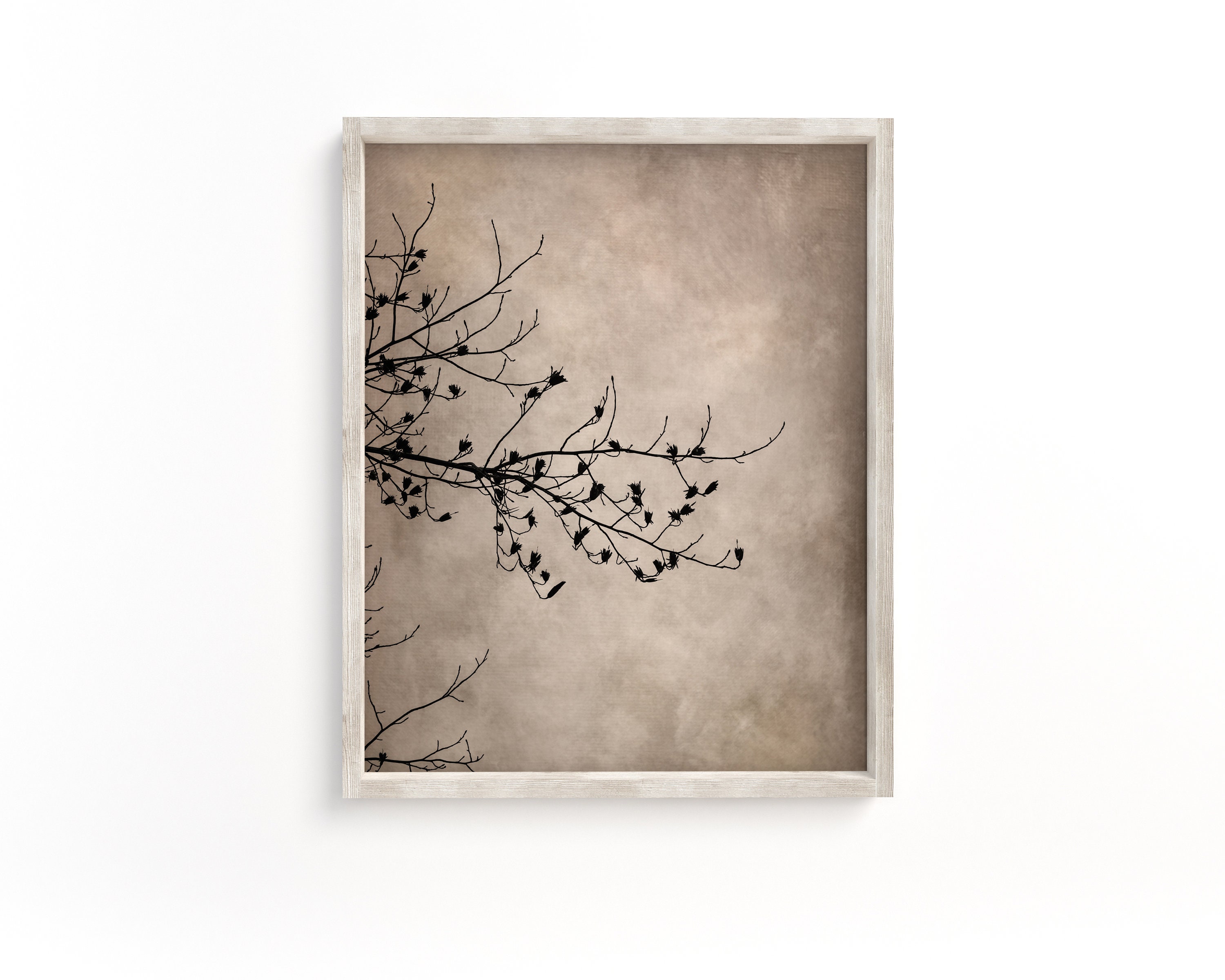 Rustic Wall Art Print or Canvas with Neutral Tones and Vintage Textures