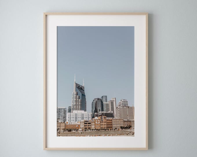Framed Nashville Skyline Photography Print. Downtown Music City Print for Wall Art Decor. Ready to Hang Custom Framed Print. Nashville TN