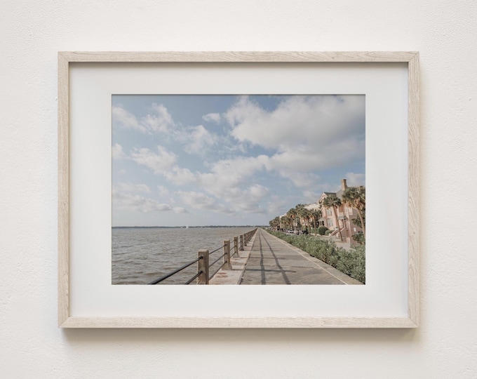 Charleston Art Print or Canvas. Waterfront Photography Print in Charleston, SC. Charleston Landscape Photography Art Print. Light & Airy Art