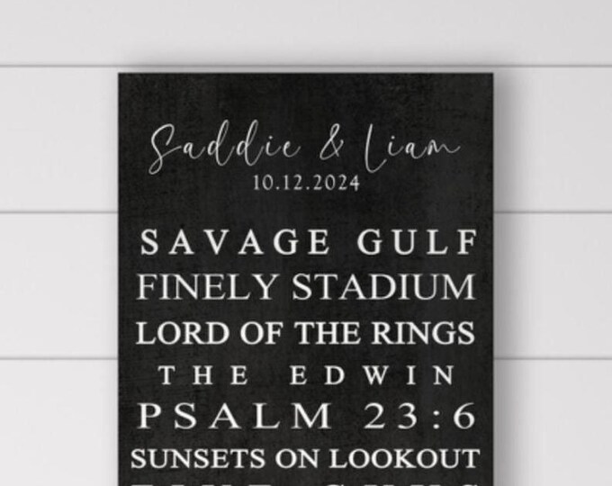 Personalized Wedding Gift Signs on Canvas. Wedding Gift for Couple. Custom Engagement Gift Sign. Personalized Canvas Sign. Milestone Sign.