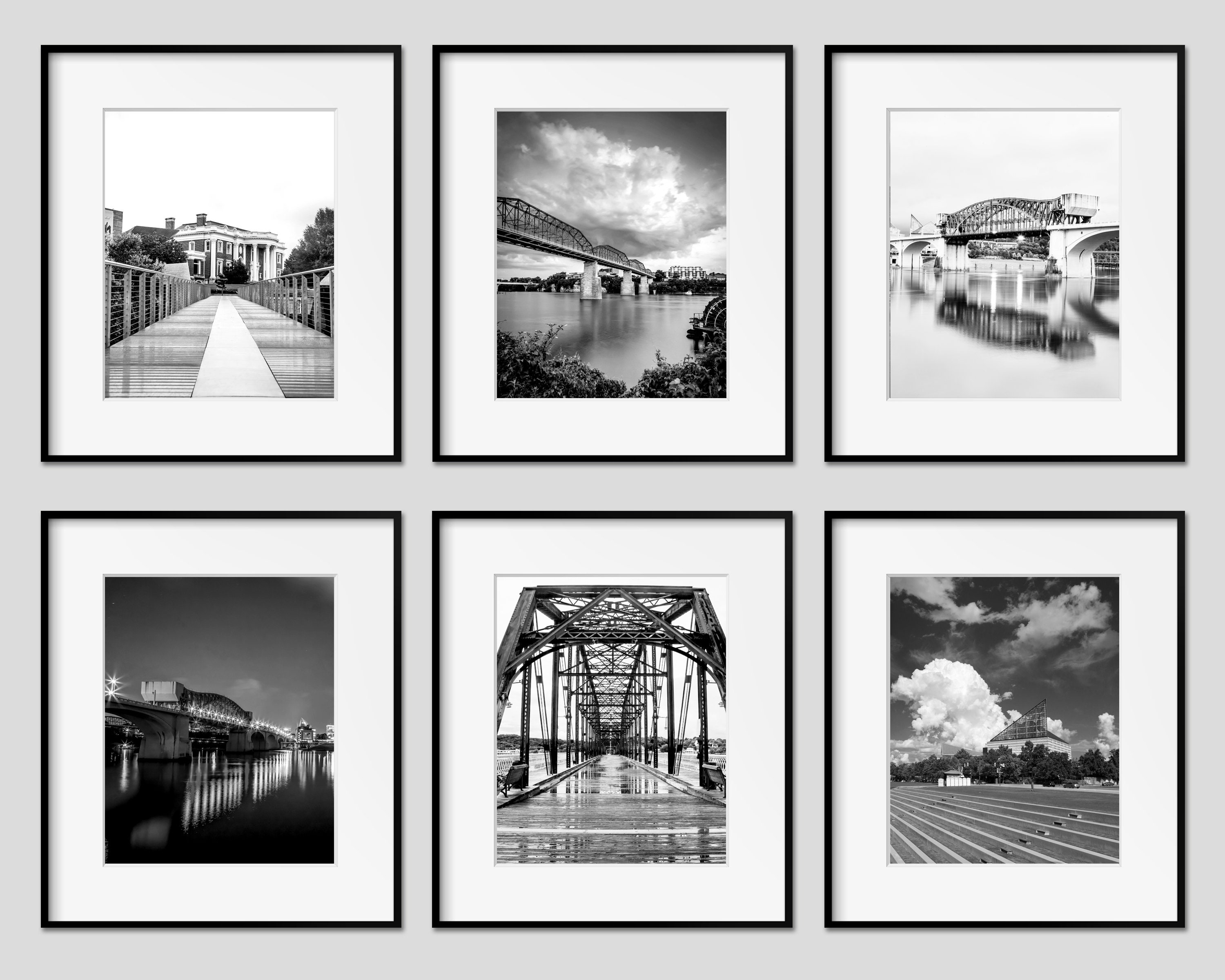 Chattanooga Wall Art, Photography Print Set of 6, Chattanooga Pictures