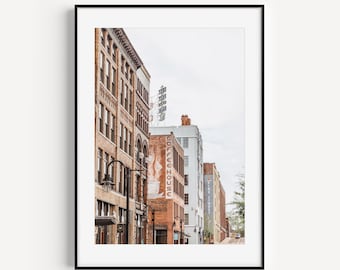 Old City Knoxville Art Print. Knoxville Tennessee Photography Wall Art Decor. Coffee House & JFG Painted Buildings Wall Art Print or Canvas.