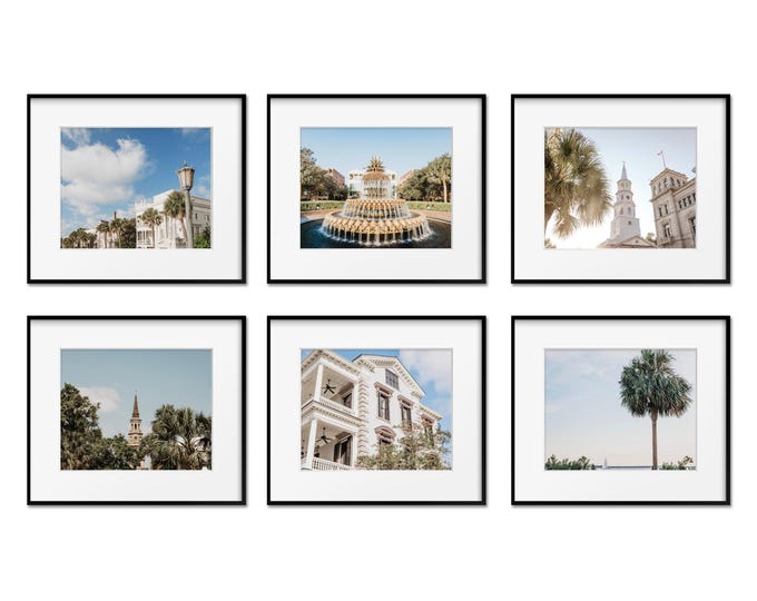 Charleston Wall Art Decor. Set of 6 Charleston Landscape Photography Prints or Canvas Art. Gallery Wall Print Set. Metal & Wood Prints also.