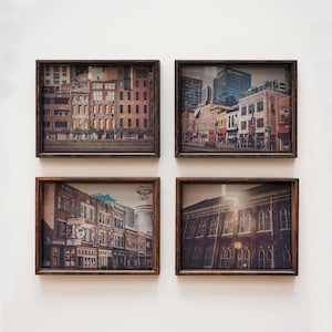 Nashville Art Prints. Nashville Tennessee Photography Wall Art. Retro Film Style Nashville Art Prints Set of 4. Ryman Auditorium, Broadway.