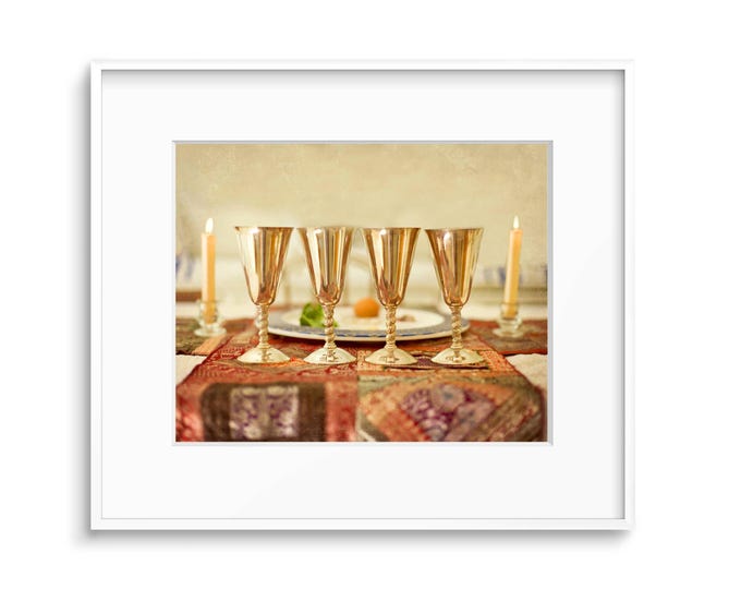Passover Photography Print, Passover Seder Print, Passover 4 Cups, Judaica Gift, Framed Passover Seder Print, High Holiday, Passover Canvas