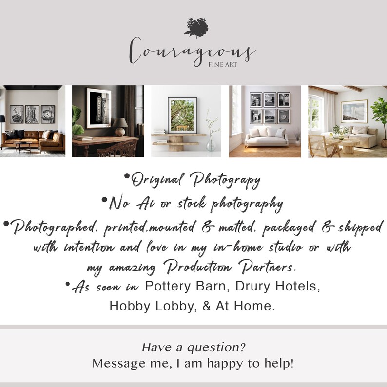 The image is a collage of five photographs depicting various home interior designs, including furniture, decor, and artwork.