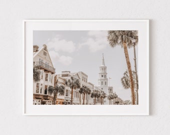 Charleston Art Print or Canvas. Photography Print of Broad Street in Charleston, SC. Charleston Landscape Photography Art Print.