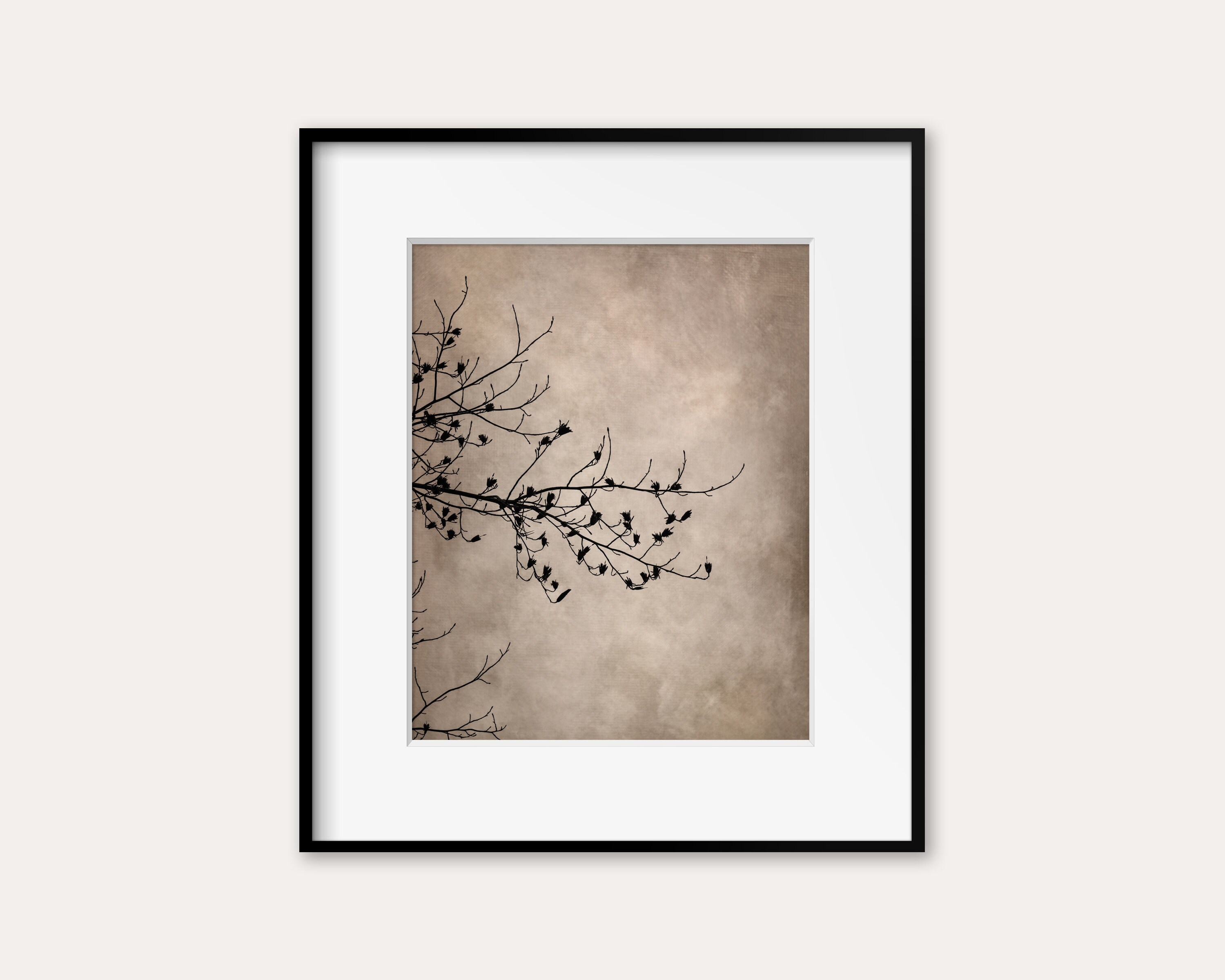 Rustic Wall Art Print or Canvas with Neutral Tones and Vintage Textures