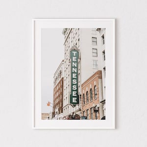 Tennessee Sign Print. Knoxville, Tennessee Photography Wall Art Decor. Tennessee Theatre Marquee Sign Wall Art Print or Canvas. UT Gift.
