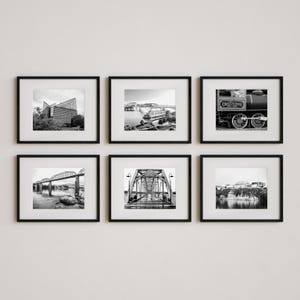 Chattanooga Wall Art Print Set. Black & White Chattanooga Landscape Photography Prints for Gallery Wall. Matted Prints or Canvas Available.