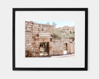 Israel Travel Wall Art Decor in the Ancient City of Jerusalem. Garden of Gethsemane Gate Entrance, Old City Jerusalem Walls Print or Canvas.
