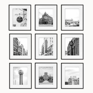 Knoxville Art Print Set of 9. Knoxville Tennessee Black & White Photography Wall Art Decor. Art for Gallery Wall, Discounted Set.