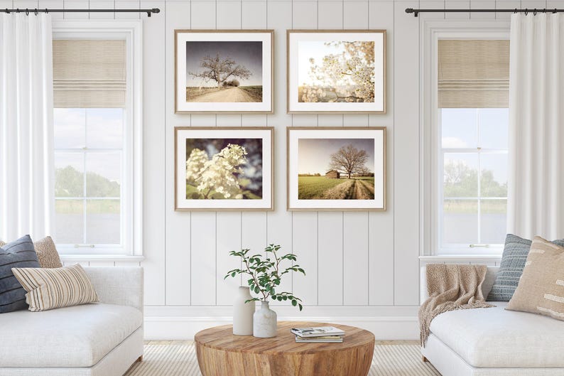 Rustic Landscape Photography, Farmhouse Prints, Floral Prints, Neutral Home Decor, Country Print Set, Also Available on Canvas, Metal & Wood image 3