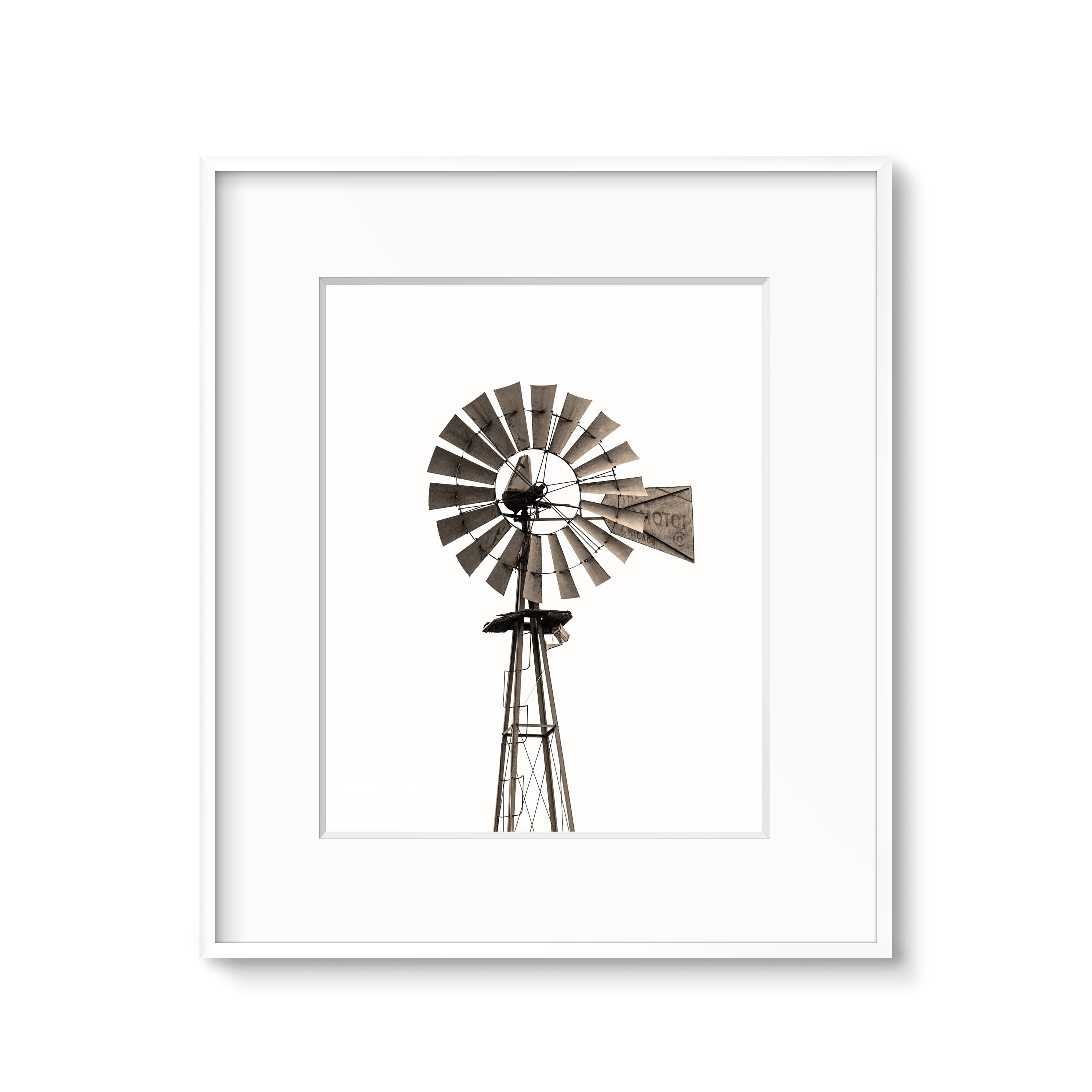 Modern Farmhouse Windmill Print, Minimal Photography, Rustic Decor