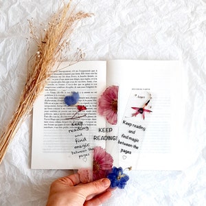 Keep reading bookmark, pressed Flowers bookmark, book accessories, floral bookmark, gift for gardeners, dried wildflowers, Christmas gifts image 1